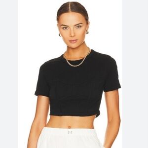 A.L.C. Wren‎ Tee Black Bustier Crop